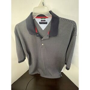 Mens Tommy  Hilfiger Techno Dry Golf Polo Mens Navy Blue Striped Dims In Descrip
